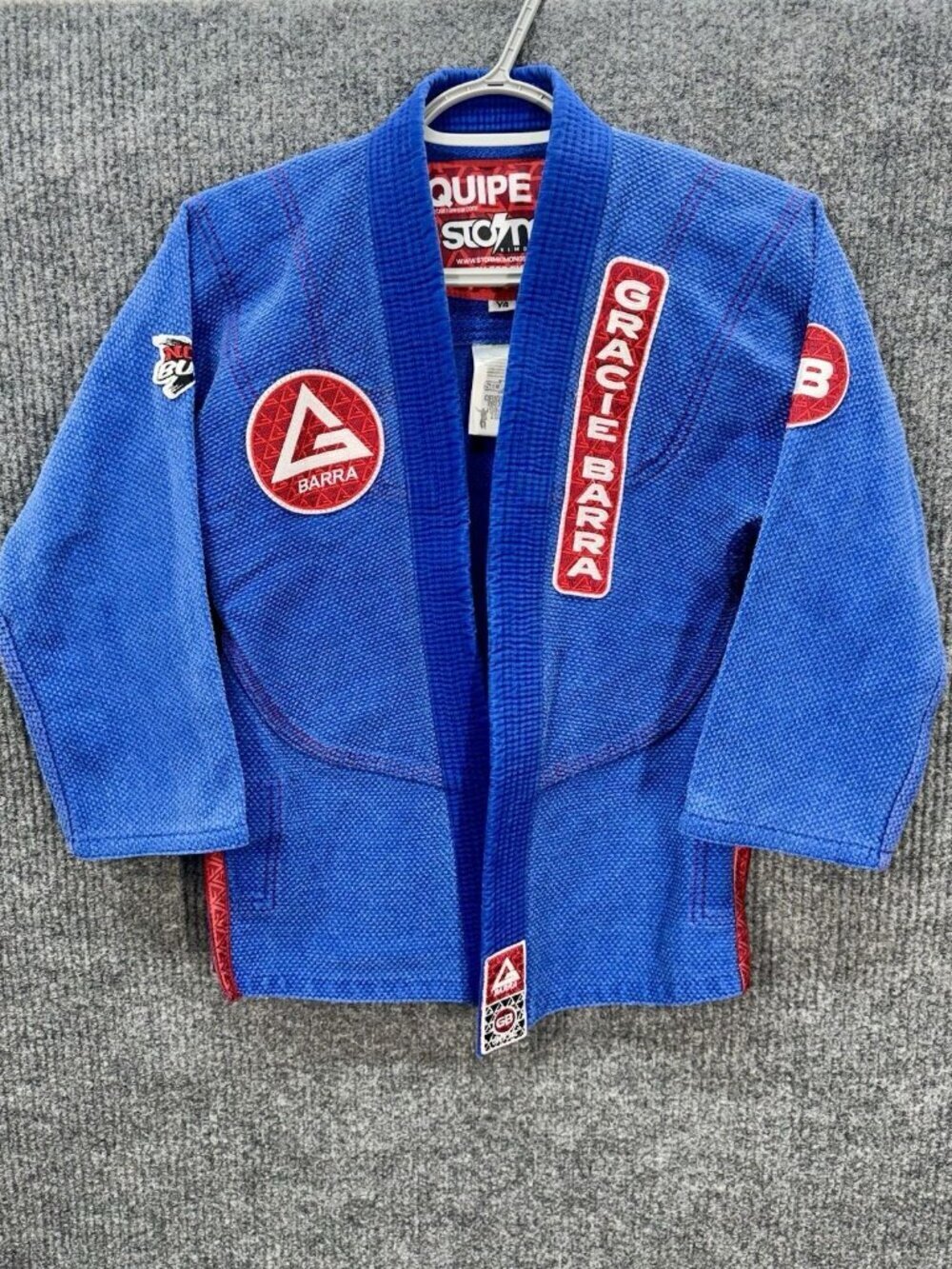 Gracie Barra Kimono Gi Jacket Youth Y4 Blue MMA Jiu Jitsu Uniform Top Only